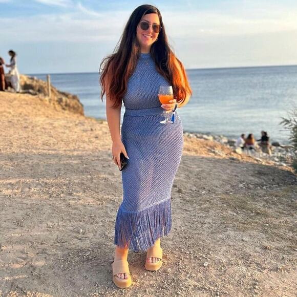 RARE!!! MANGO Co-Ord Set Knit Crop Top + Fringed Midi Skirt NWT - Picture 13 of 16